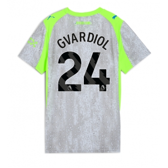 Billige Fotballdrakt Manchester City Josko Gvardiol #24 Replika Tredjedrakt Dame 2025-26 Kortermet